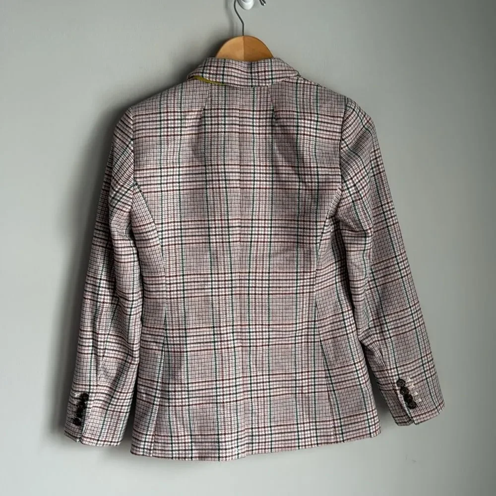 NEW J crew Parke blazer in ivory plaid Italian wool Size 0